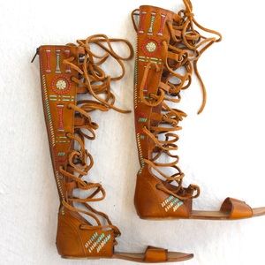 Woven Gladiator Sandals